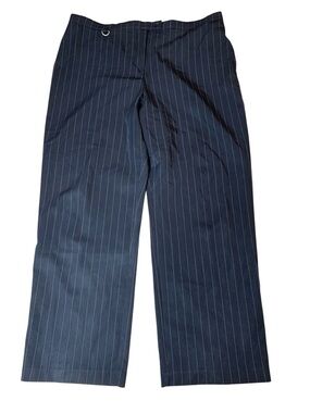 Jessica Plus Pinstripe Wide Leg Dress Pants Dark Navy / Black Size 18W